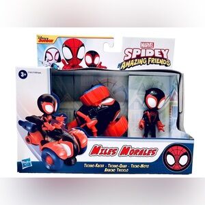 Hasbro Disney Junior Marvel Spidey Amazing Friends Miles Morales Techno Racer